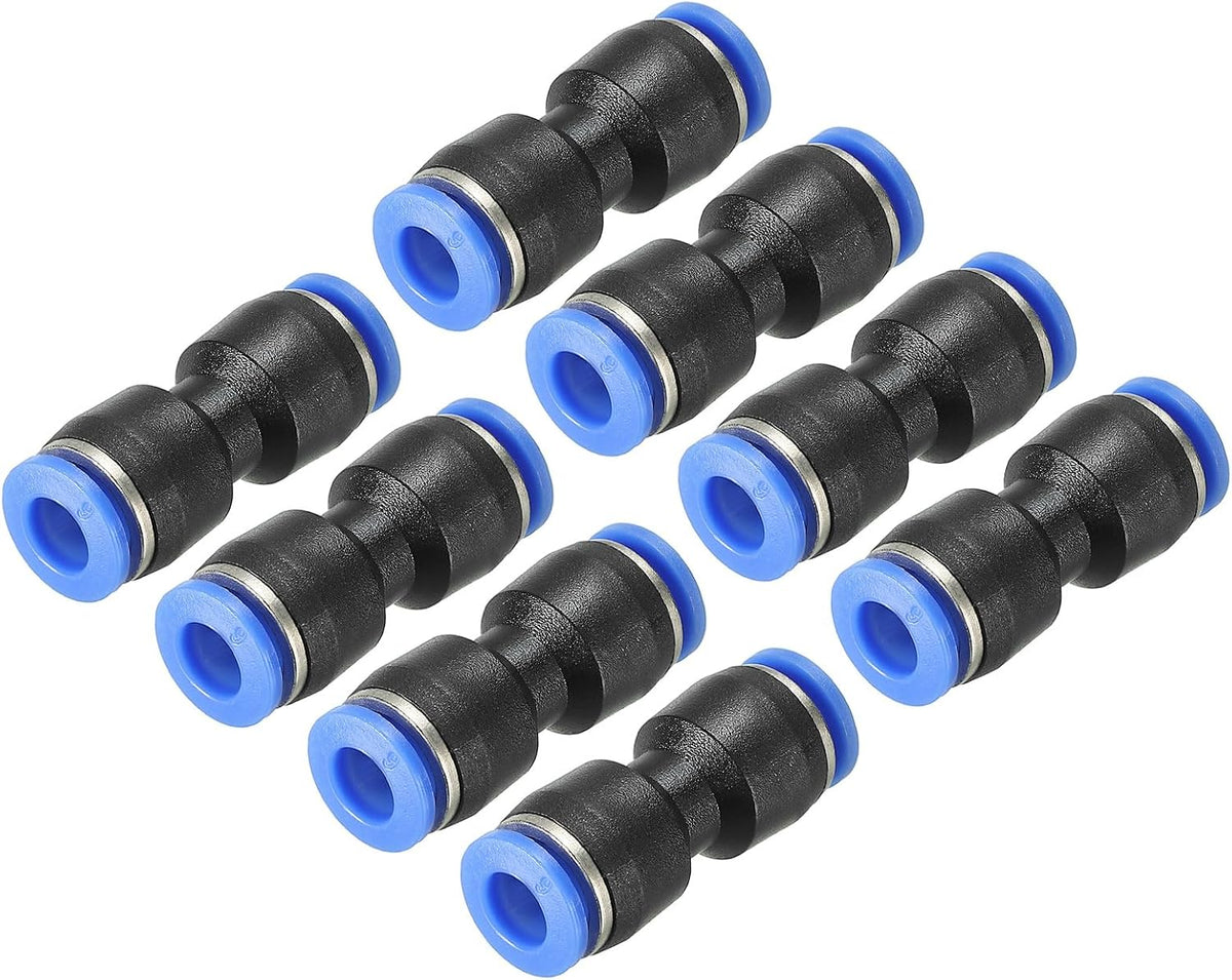 Push to Connector Fitting, 6mm Tube OD Quick Connect Air Line Hose Pipe Fitting Straight Pneumatic Connector, Black 30Pcs