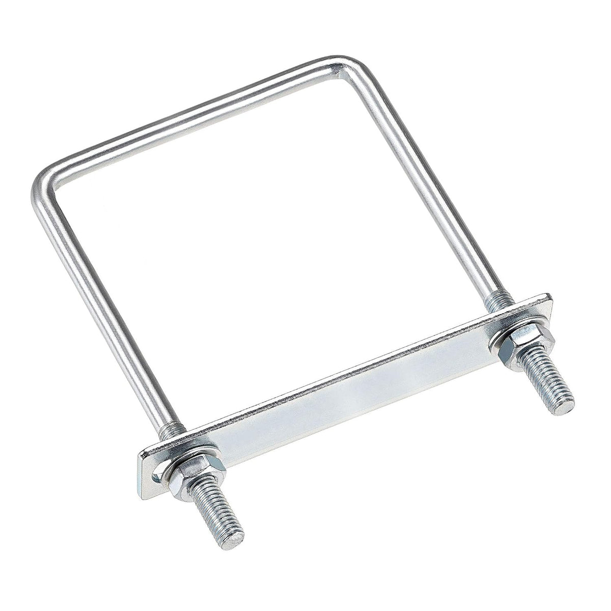 Square U-Bolts 3-1/2"(90mm) Inner Width Carbon Steel M8 with Nuts, Frame Plate, Round Washers