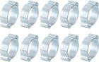 10Pcs Double Ear Hose Clamps, Adjustable 15-18mm(0.59"x0.71") Iron Zinc Plated Two-Ear Hose Clamp, O Clip Hose Clamps Fuel Line Clamps Hose Clamp, Double Ear O Clips