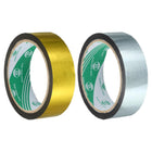 Washi Tape Set 1.2 Inch x 55 Yards Holographic Metalized Reflective Tape for Holiday Packaging and Decoration, DIY and Art Craft (2 Rolls, Gold Tone + Silver Tone)