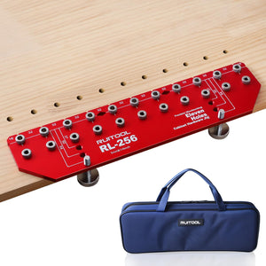 LinkMejor Shelf Pin Jig, 11-Hole Aluminum Shelf Hole Jig with Built-in Clamp