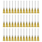 Industrial Blunt Tip Needle 17G 1 Inch Length with Luer Lock Screw Interface Connector, Dispensing Needle for Liquid Glue Gun, 40 Pcs (Yellow)