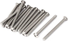 M5 x 60mm Full Thread Button Head Socket Cap Screw Silver Tone 15 Pcs