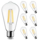LinkMejor 6Pack Lampadine Edison, Base E26 2700K Bianco Caldo, Non Regolabile