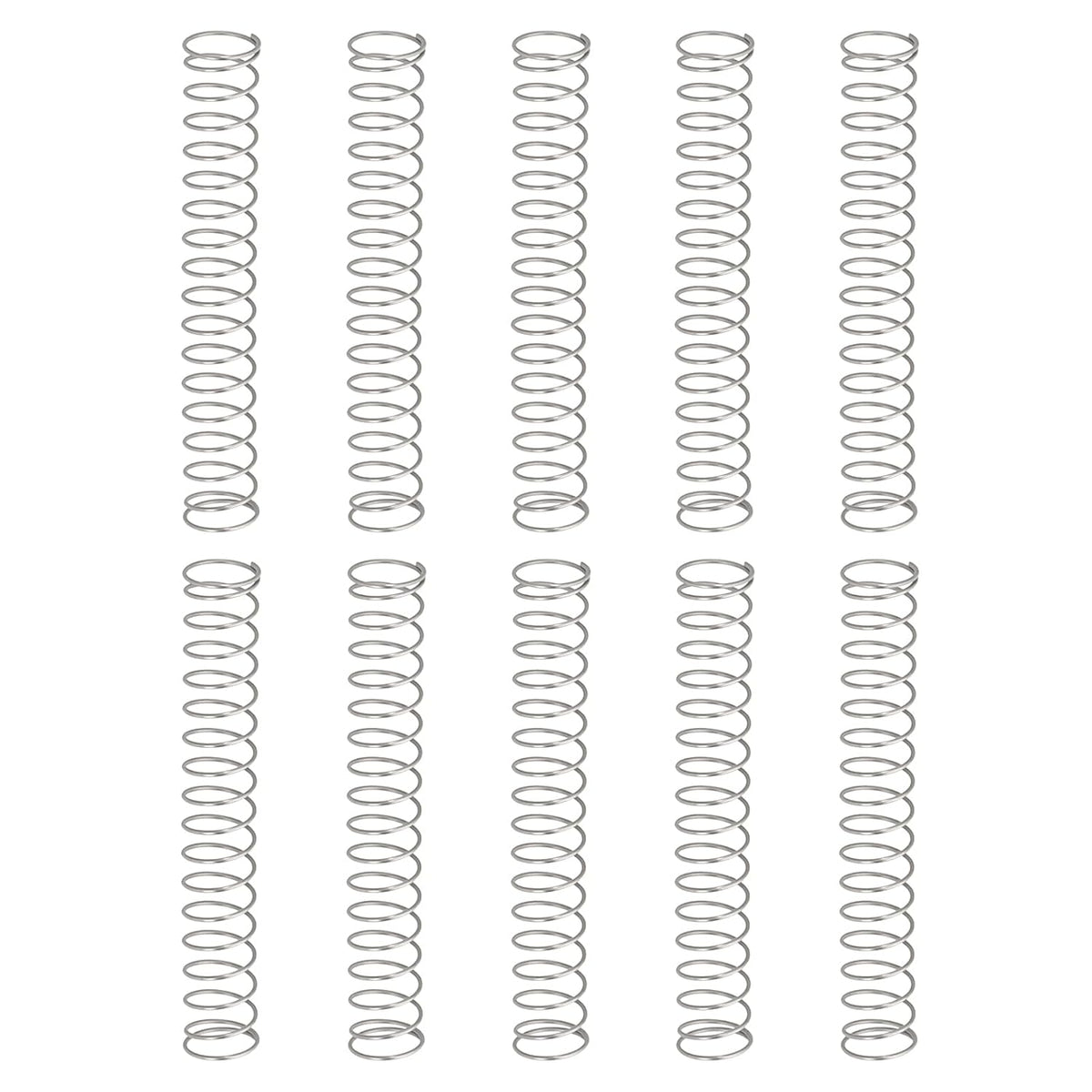 10Pcs Compression Springs, 0.2mm Wire Diameter x 3mm OD x 20mm Length 304 Stainless Steel Extension Spring Ballpoint Pen Pressure Springs for Shop Home Repairs, Silver
