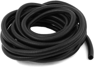 12 M 15 x 18 mm Plastic Flexible Corrugated Conduit Tube for Garden,Office Black
