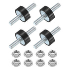 4Pcs M6 x 18mm Rubber Mounts, 8 x 20mm Cylindrical Anti Vibration Isolator Studs Shock Absorber Double Studs with Nuts for Car Bobbin Generator Air Compressors