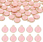 LinkMejor 52pcs Letter Charm, Enamel Letter Pendants, Alphabet F Pendants Double Sided Beads Charm for DIY Bracelet Necklace Pendants Earring Jewelry, Pink