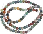 LinkMejor Colorful Agate Beads 4mm Natural Gemstone Beads, Smooth Round Loose Beads for Bracelet Jewelry Making DIY (1 Strand - 90pcs)