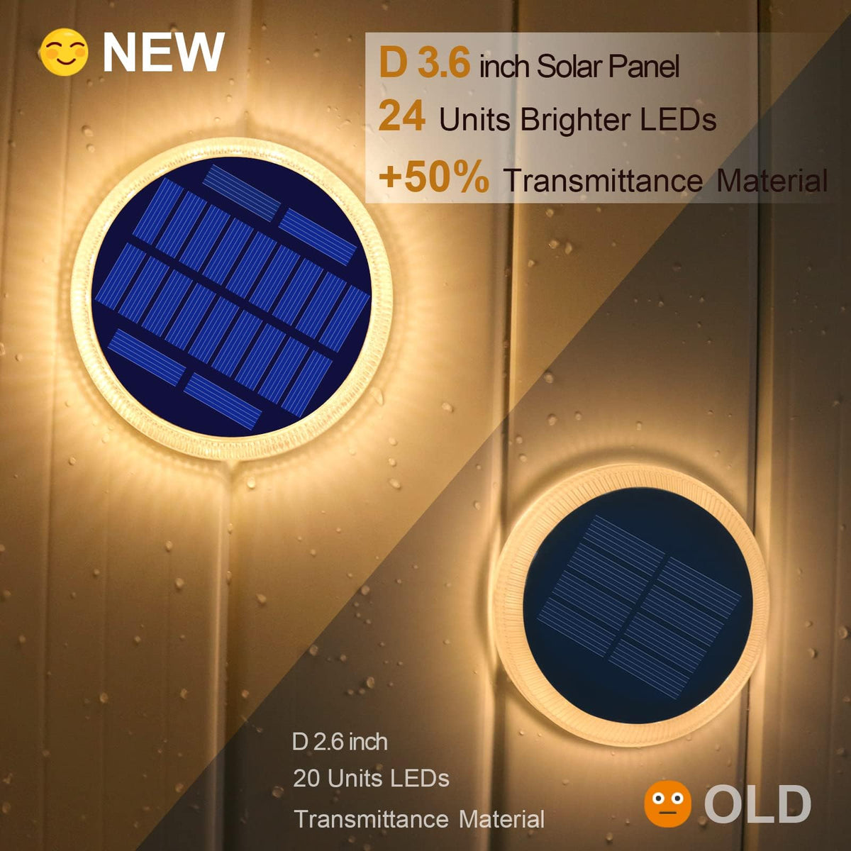 LinkMejor Klejone na Solar Dock Deck Stopnie Oświetlenie na Zewnątrz Wodoodporne 4 Sztuki