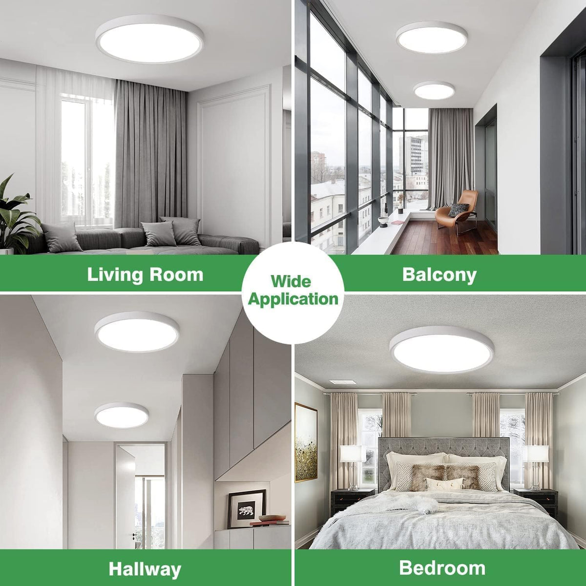 15.8Inch Dimmable White LED Flush Mount Ceiling Light,32W,3480LM,5CCT