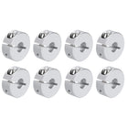 8pcs Single Split Clamp-On Shaft Collar 8mm Bore One-Piece Clamping Collar, 25mm OD, 10mm Thickness, Aluminum Alloy Set Screw Split Collar Clamp