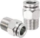 Push to Connect Fitting, 2 Pcs 304 Stainless Steel PC Male Straight 5/16" Tube OD x 1/4" NPT Thread Push to Connect Tube Fitting Pneumatic Push Lock Fitting