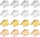 LinkMejor 100Pcs 8mm Ribbon Crimp Clamps, Bookmark Pinch Ends, Fasteners Clasp Ends for Bracelet Necklace Jewelry Making, 4 Colors