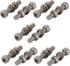 10pcs M5x25mm 304 Stainless Steel Knurled Hex Socket Head Bolts Nuts w Washers