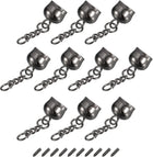 Tassel Cord End Cap with Screw, 15Pcs 0.63"/16mm Glue in Barrel End Caps for Tassel Jewelry Making Bag Strap DIY, Dark Grey