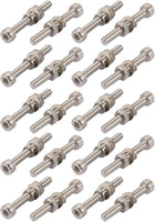 20pcs M4x30mm 304 Stainless Steel Knurled Hex Socket Head Bolts Nuts w Washers