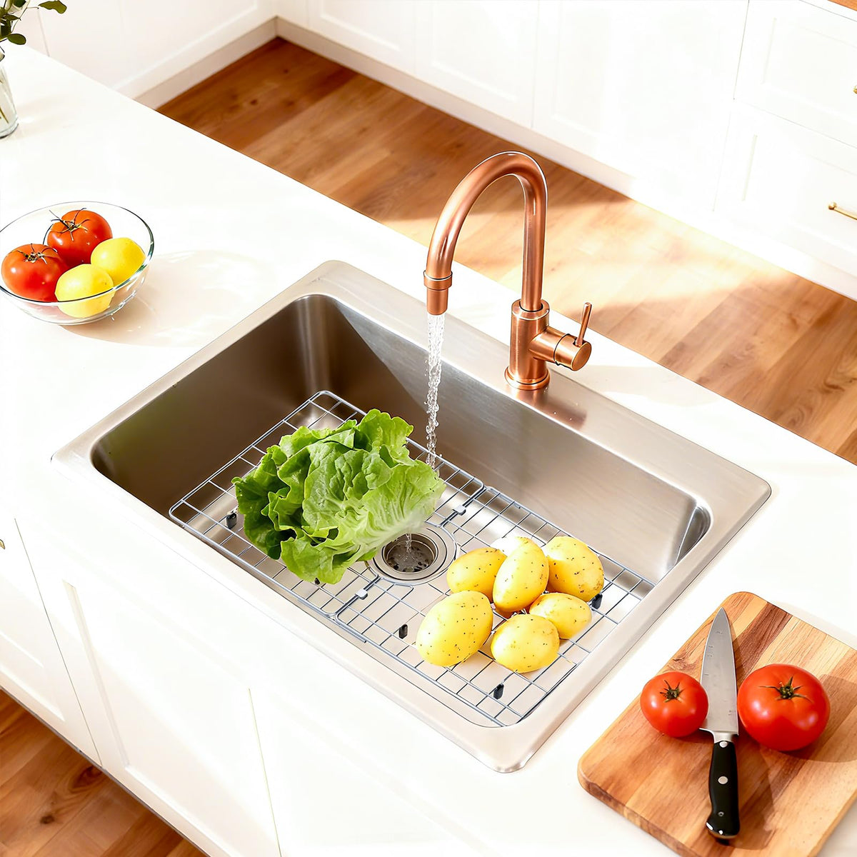 LinkMejor 24" x 12" Stainless Steel Sink Protector