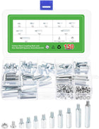 150 Pcs M4 Hex Standoff Spacers, Carbon Steel Male Female Thread 12/14/16/18/21/24/26/31/36mm, Motherboard Assortment Kit for DIY Computer Build, Electronic Projects, White