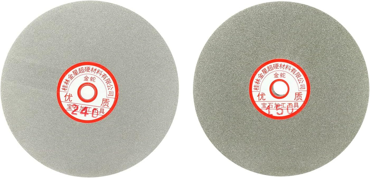 6-inch 150 & 240 Grits Diamond Coated Flat Lap Wheel Grinding Sanding Polishing Disc 2pcs