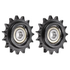2pcs DIN(ISO) 08B Roller Chain Idler Sprocket 10mm Bore, 1/2" Pitch, Hardened 15 Tooth Tensioner Sprocket, Insert Single Bearing (B Type)
