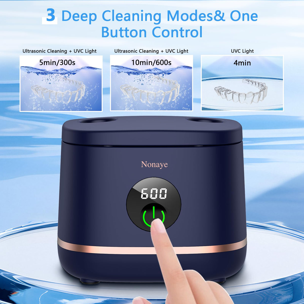 Ultrasonic Retainer Temizleyici Makinesi, 45kHz Ultrasonik Diş Kiracı Temizleyici