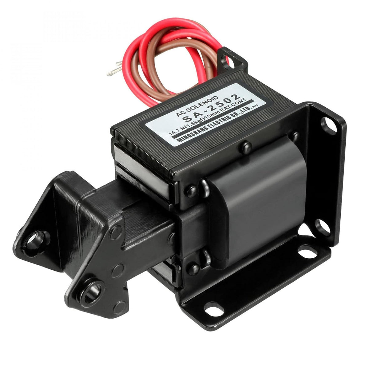 SA-2502 AC220V 14.7N 15mm Pull Push Type Open Frame Linear Motion Solenoid Electromagnet