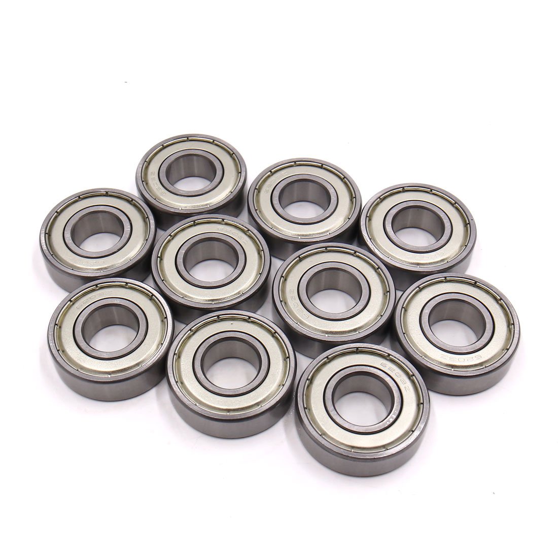 10 Pcs 6203Z 17 x 40 x 12mm Double Shielded Deep Groove Radial Ball Bearing