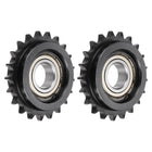 2pcs DIN(ISO) 08B Roller Chain Idler Sprocket 25mm Bore, 1/2" Pitch, Hardened 21 Tooth Tensioner Sprocket, Insert Single Bearing (B Type)