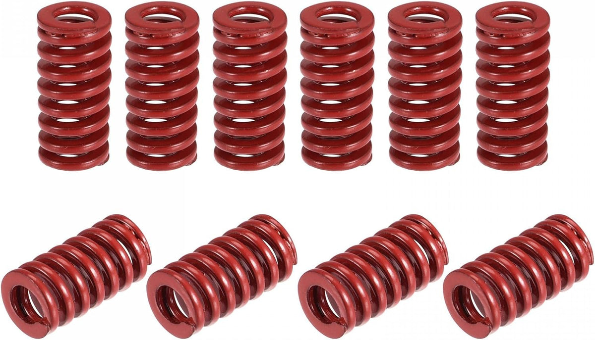 3D Printer Die Spring, 10pcs 8mm OD 15mm Long Spiral Stamping Medium Load Compression Mould Die Springs for 3D Printer Electric Part, Red
