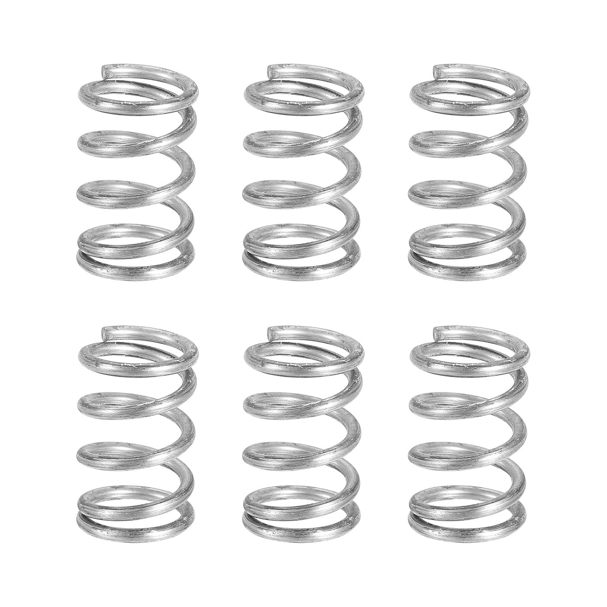 6Pcs Compression Springs, 1.6mm Wire Diameter x 13mm OD x 20mm Length 304 Stainless Steel Extension Spring Ballpoint Pen Pressure Springs for Shop Home Repairs, Silver