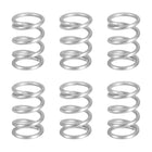 6Pcs Compression Springs, 1.2mm Wire Diameter x 10mm OD x 15mm Length 304 Stainless Steel Extension Spring Ballpoint Pen Pressure Springs for Shop Home Repairs, Silver