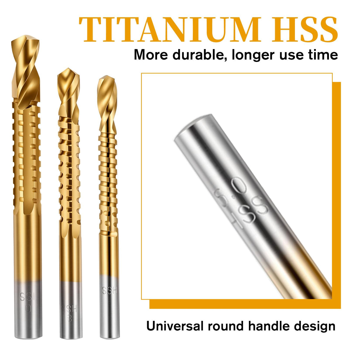 LinkMejor 8-Pack Titanbeschichtete HSS-Spiralbohrer, Spiralbohrer Bits