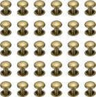 300 Sets Double Cap Leather Rivets, 6x6mm Round Cap Metal Studs Rivets for Leather Craft Repair DIY Purse Belts Bags Shoes, Bronze