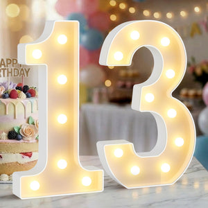 LinkMejor 12,6 tuuman marquee valaistut numerot 13 juhlakoristeluun