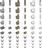 Zipper Stop Repair Kits, Metal Latch Slider Retainers Box & Insertion Pins & Top Bottom Stoppers for Bags Coats Zippers Replacing (60PCS: 4Sizes: #3, #5, #8,#10, 3Colors)