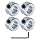 4pcs Set Screw Shaft Collars 3/8" Bore Zinc Plated Steel Shaft Collars, 3/4" OD, 3/8" Width Axle Collar Clamp with Hex Wrench