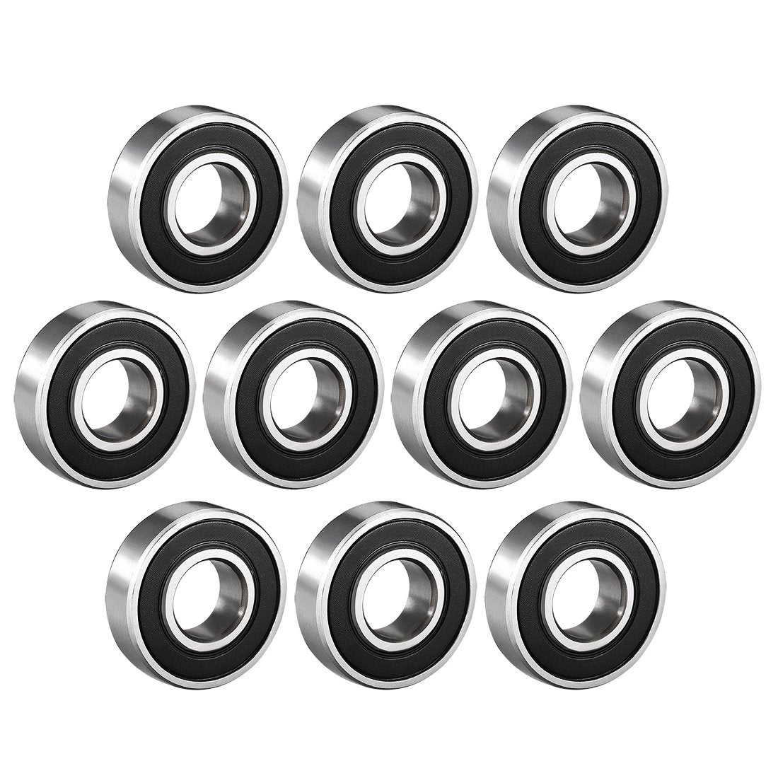 6001-2RS Ball Bearing 12mm x 28mm x 8mm Double Sealed 180101 Deep Groove Bearings High Carbon Steel Z1 (Pack of 10)