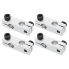 4pcs Aluminum Alloy Linear Rail Guide Cross-Type Connector for 8mm Diameter Linear Rail Shaft Rod Guides for CNC Machines, Automation Equipment, Silver Tone