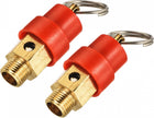 Air Compressor Pressure Valve Release 1/8PT Male Threaded 90 PSI Set Pressure Red Hat 2Pack