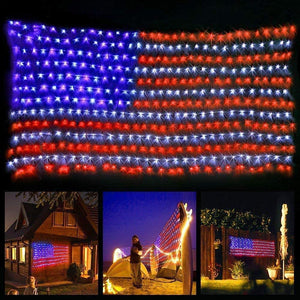 タイトル：LinkMejor American Flag LEDライト、420個のLEDで明るく照らす旗、屋外用防水