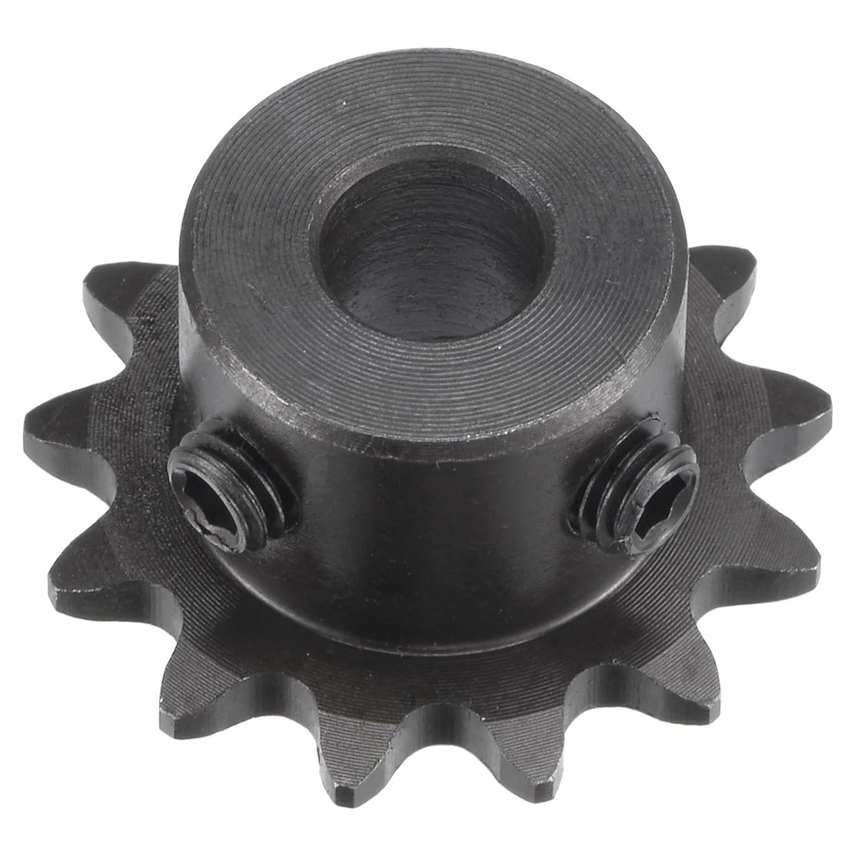 13 Tooth Roller Sprocket B Type, #25 Chain, Single Strand 1/4" Pitch, 8mm Bore Black Oxide C45 Carbon Steel with Set Screws for ISO 04C