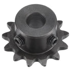 13 Tooth Roller Sprocket B Type, #25 Chain, Single Strand 1/4" Pitch, 8mm Bore Black Oxide C45 Carbon Steel with Set Screws for ISO 04C