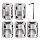 5 Pcs Aluminum Alloy Shaft Coupling 5mm to 10mm, Flexible Coupling Motor Connector Joint, Stepper Motor Coupler for CNC Machine & 3D Printer (L25xD19)