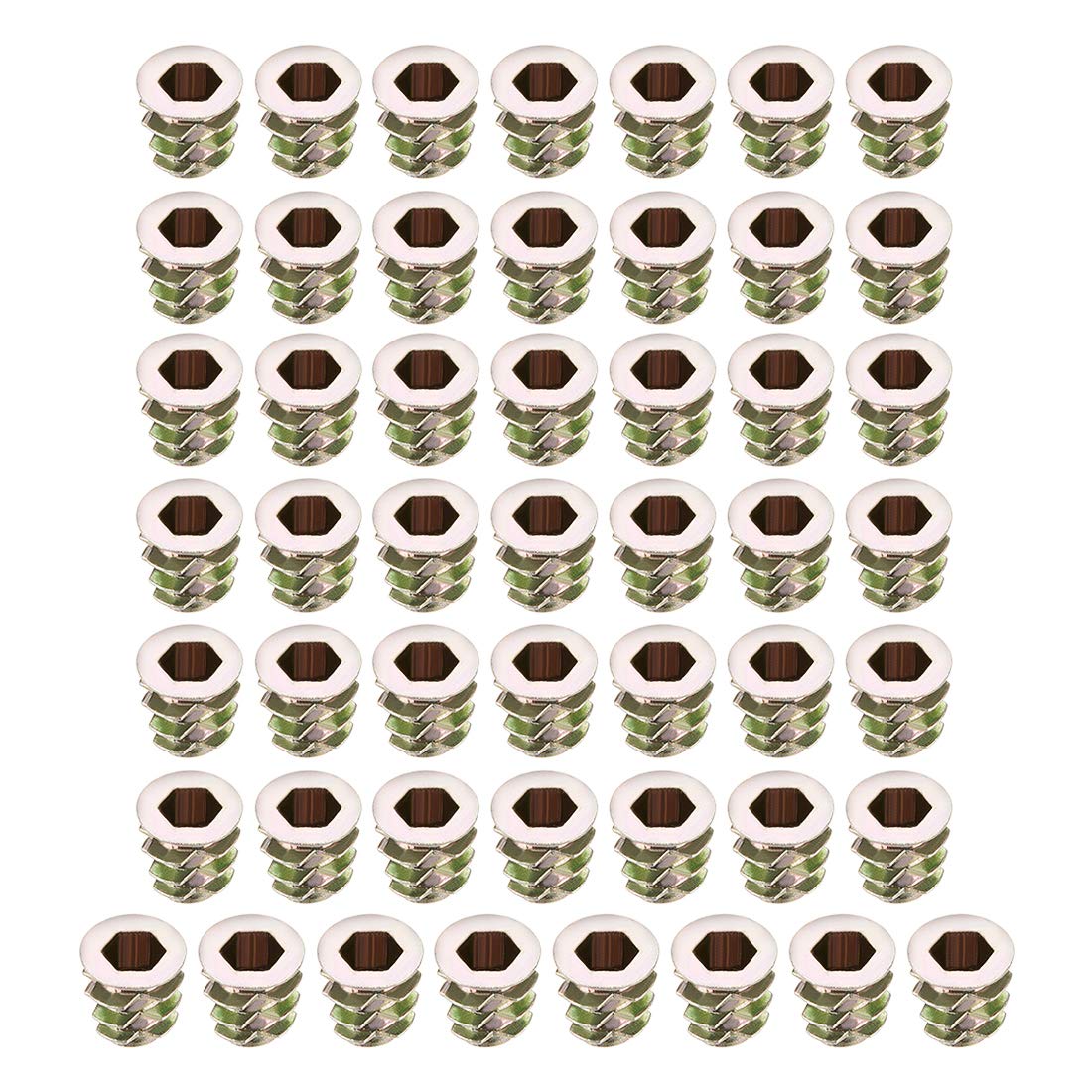 Furniture Threaded Insert Nuts Zinc Alloy M5 Internal Threads 10mm Length 50pcs