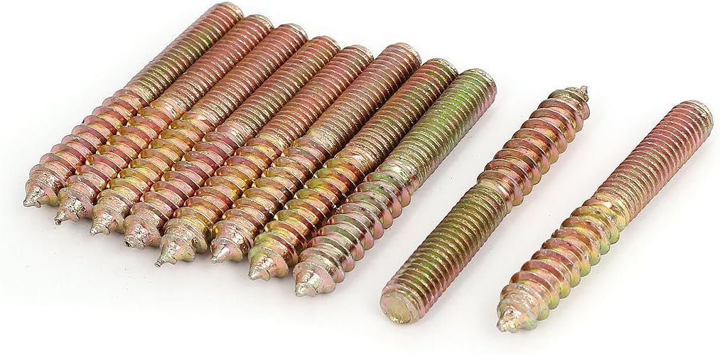 M8 x 59mm Double Ended Threaded Self Tapping Screw Rod Bolt Stud 10Pcs