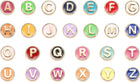 52Pcs A-Z Alphabet Letters Charm, Enamel Initial Alphabet Pendant Alloy Double Sided Letter Beads for Keychain Necklaces Earrings Jewelry Making Crafts, Multicolor