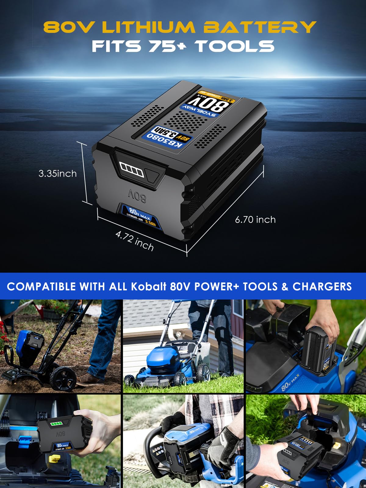 ลิงก์เมโจร์ อัพเกรด 3.5Ah แทนที่บัตเตอรี่ Kobalt 80V