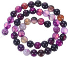 Purple Agate Beads 8mm Natural Gemstone Beads, Smooth Round Loose Beads for Bracelet Jewelry Making DIY (1 Strand - 47pcs)