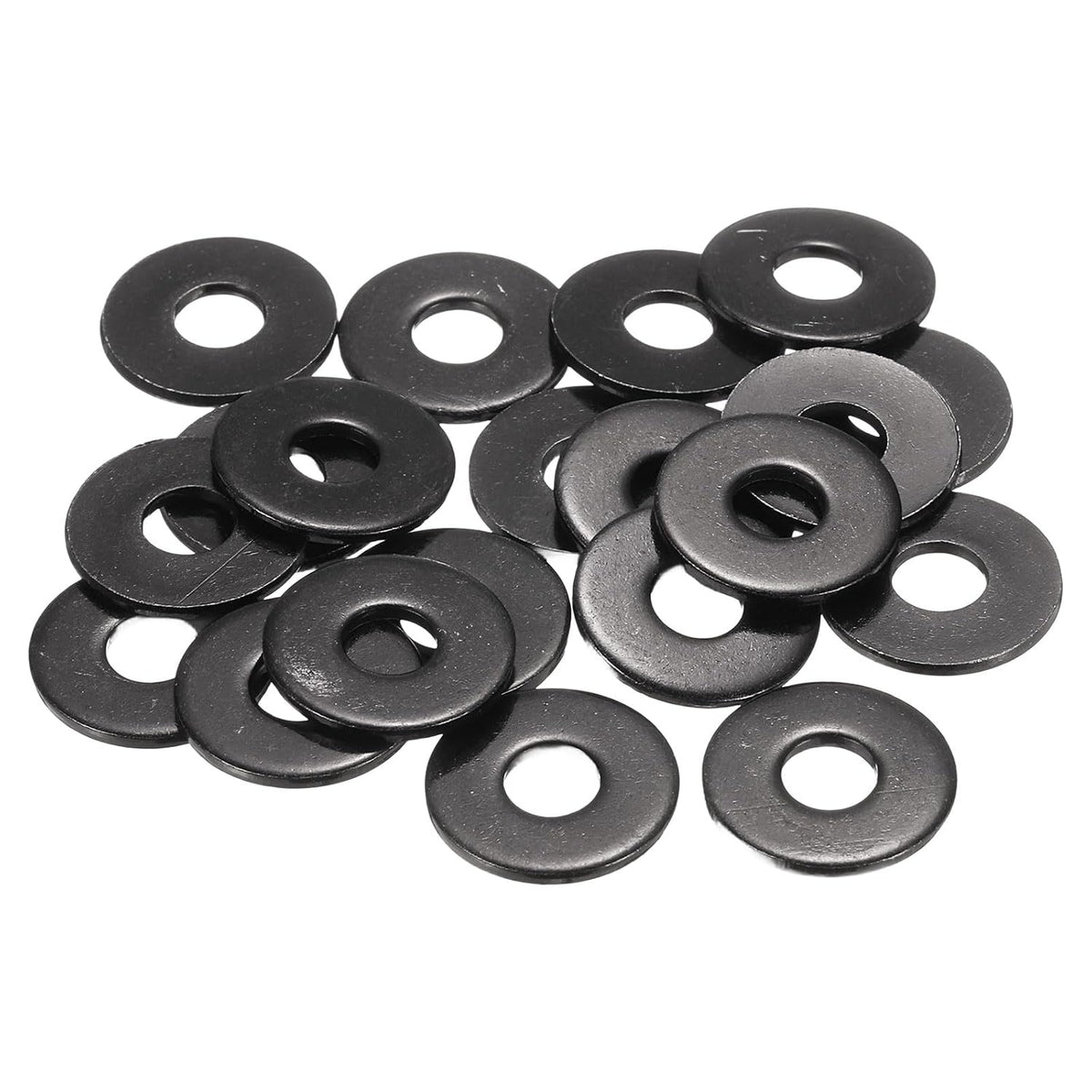 20 Pcs M6 Black Flat Washers, 18mm Outer Diameter, 304 Stainless Steel Metal Washer for Screws Bolts